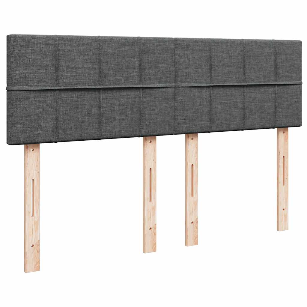 Giroletto a Molle con Materasso Grigio Scuro 160x200 cm Tessuto