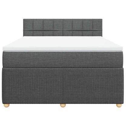 Giroletto a Molle con Materasso Grigio Scuro 160x200 cm Tessuto