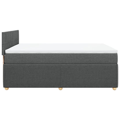 Giroletto a Molle con Materasso Grigio Scuro 160x200 cm Tessuto | homemem39