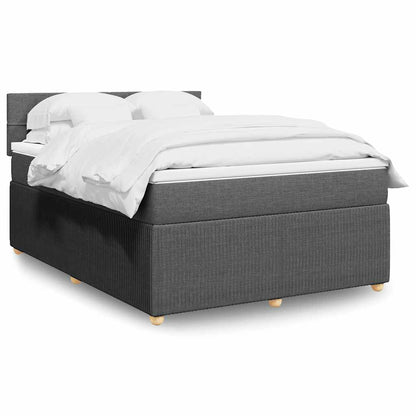 Giroletto a Molle con Materasso Grigio Scuro 160x200 cm Tessuto | homemem39