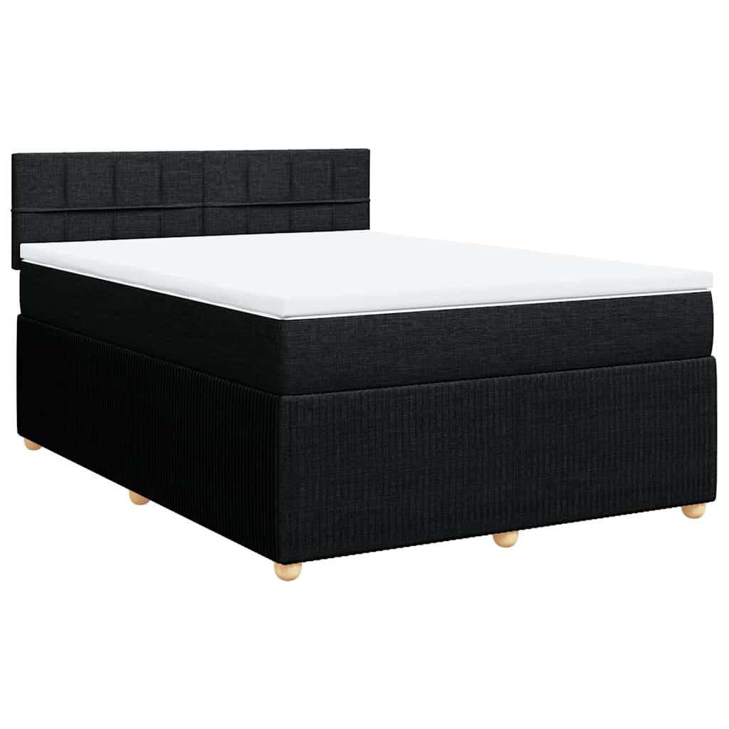 Giroletto a Molle con Materasso Nero 160x200 cm in Tessuto | homemem39