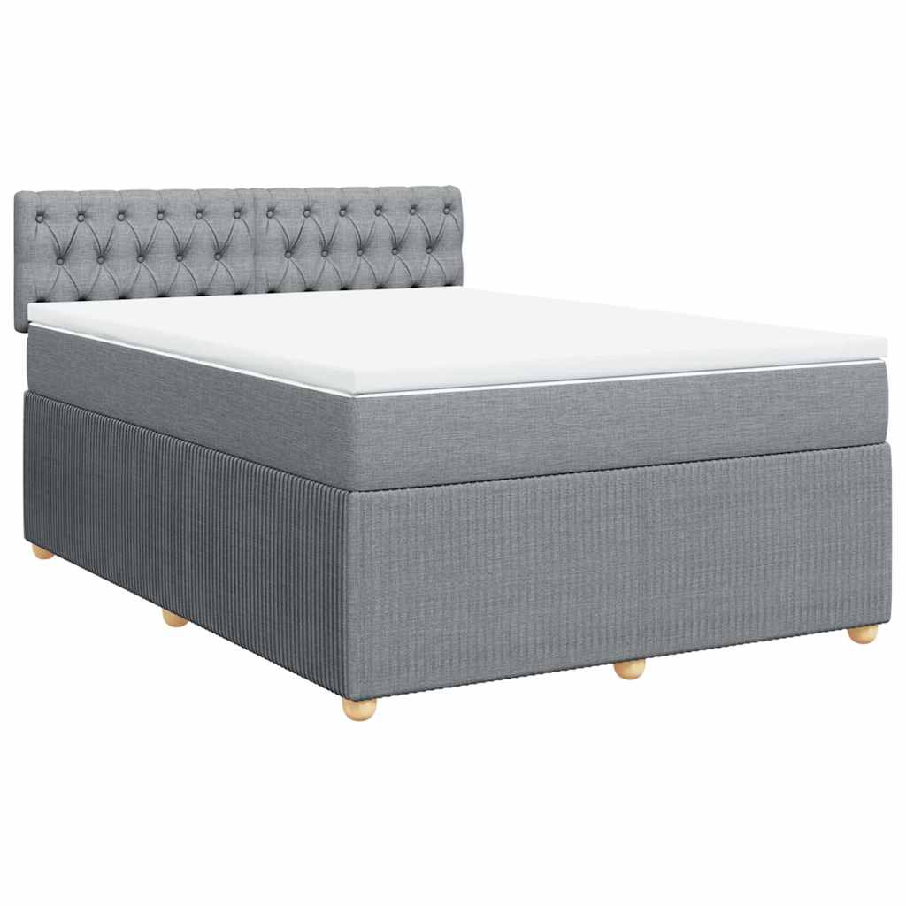 Giroletto a Molle con Materasso Grigio Chiaro 160x200cm Tessuto