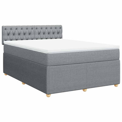 Giroletto a Molle con Materasso Grigio Chiaro 160x200cm Tessuto