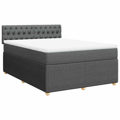 Giroletto a Molle con Materasso Grigio Scuro 160x200 cm Tessuto | homemem39