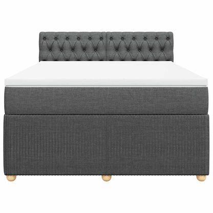Giroletto a Molle con Materasso Grigio Scuro 160x200 cm Tessuto | homemem39