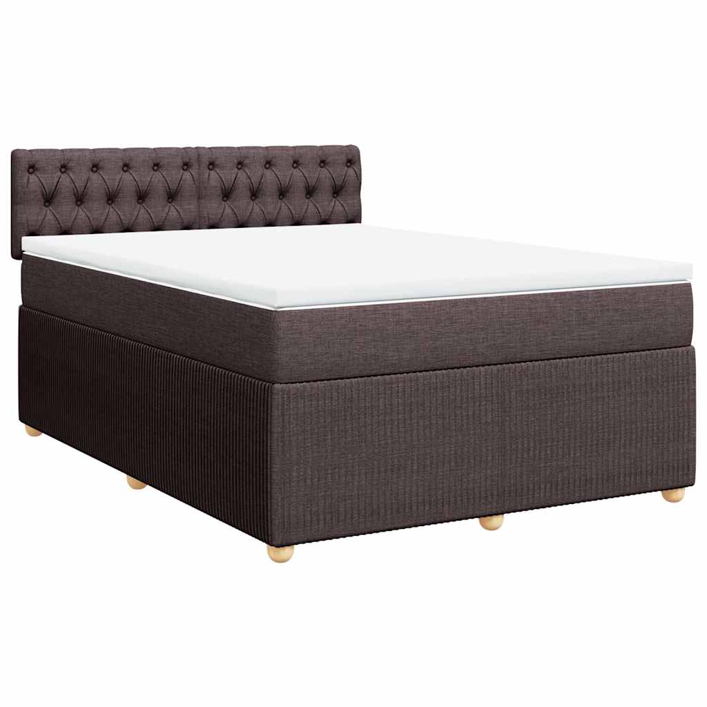 Giroletto a Molle con Materasso Marrone Scuro 160x200cm Tessuto | homemem39