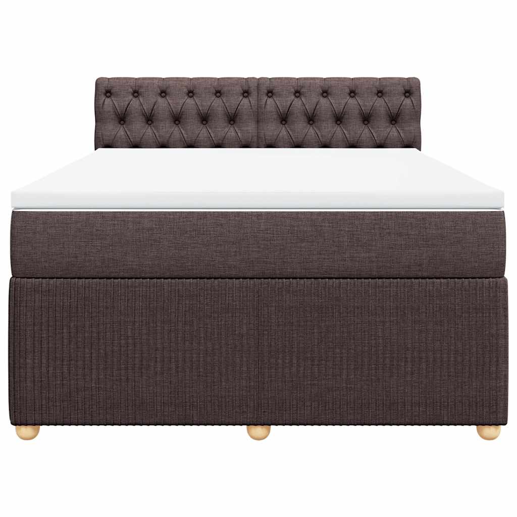 Giroletto a Molle con Materasso Marrone Scuro 160x200cm Tessuto | homemem39