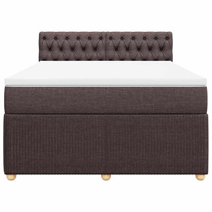Giroletto a Molle con Materasso Marrone Scuro 160x200cm Tessuto | homemem39