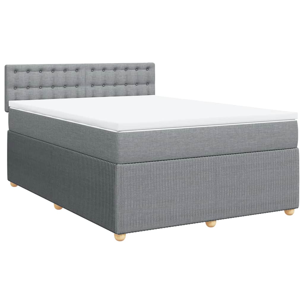 Giroletto a Molle con Materasso Grigio Chiaro 160x200cm Tessuto