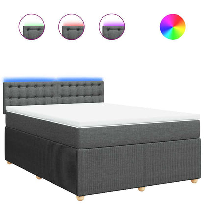 Giroletto a Molle con Materasso Grigio Scuro 160x200 cm Tessuto | homemem39
