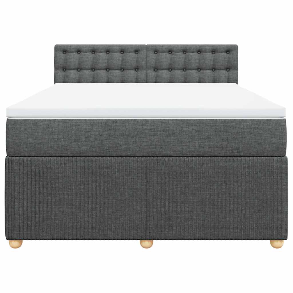 Giroletto a Molle con Materasso Grigio Scuro 160x200 cm Tessuto | homemem39