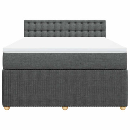 Giroletto a Molle con Materasso Grigio Scuro 160x200 cm Tessuto | homemem39