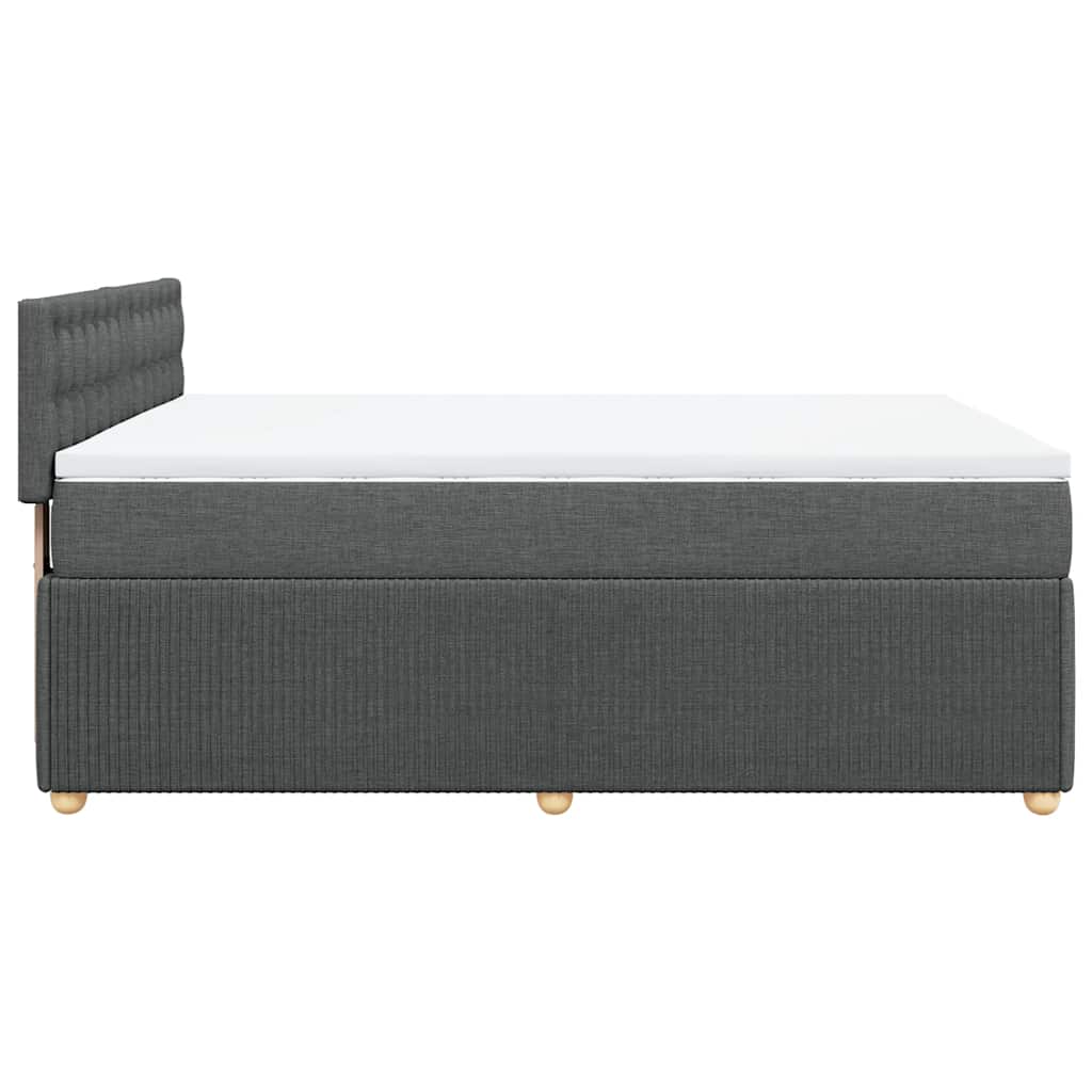 Giroletto a Molle con Materasso Grigio Scuro 160x200 cm Tessuto | homemem39