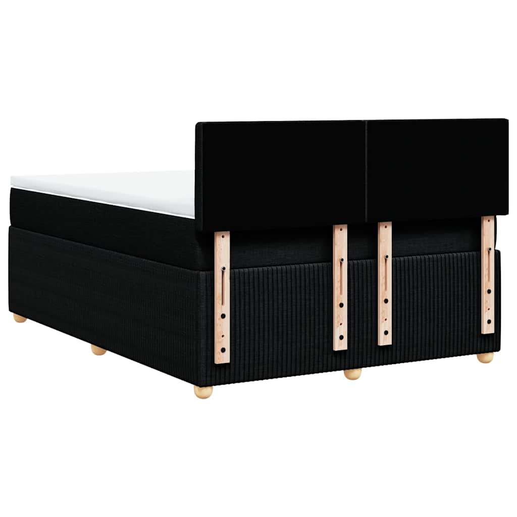 Giroletto a Molle con Materasso Nero 160x200 cm in Tessuto