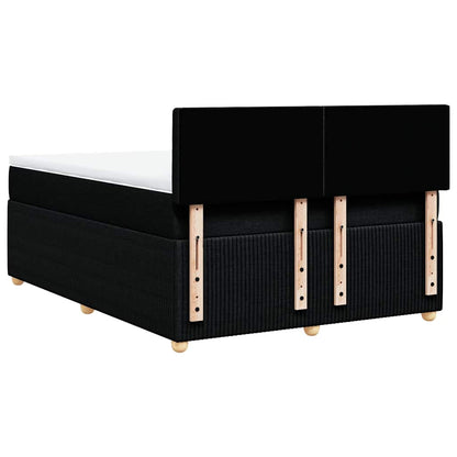 Giroletto a Molle con Materasso Nero 160x200 cm in Tessuto