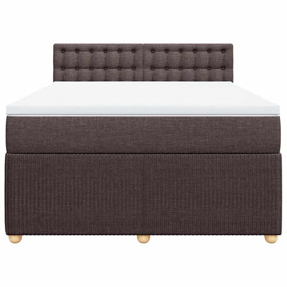 Giroletto a Molle con Materasso Marrone Scuro 160x200cm Tessuto | homemem39
