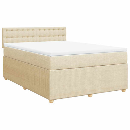 Giroletto a Molle con Materasso Crema 160x200 cm in Tessuto | homemem39