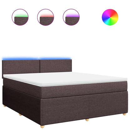Giroletto a Molle con Materasso Marrone Scuro 180x200cm Tessuto | homemem39