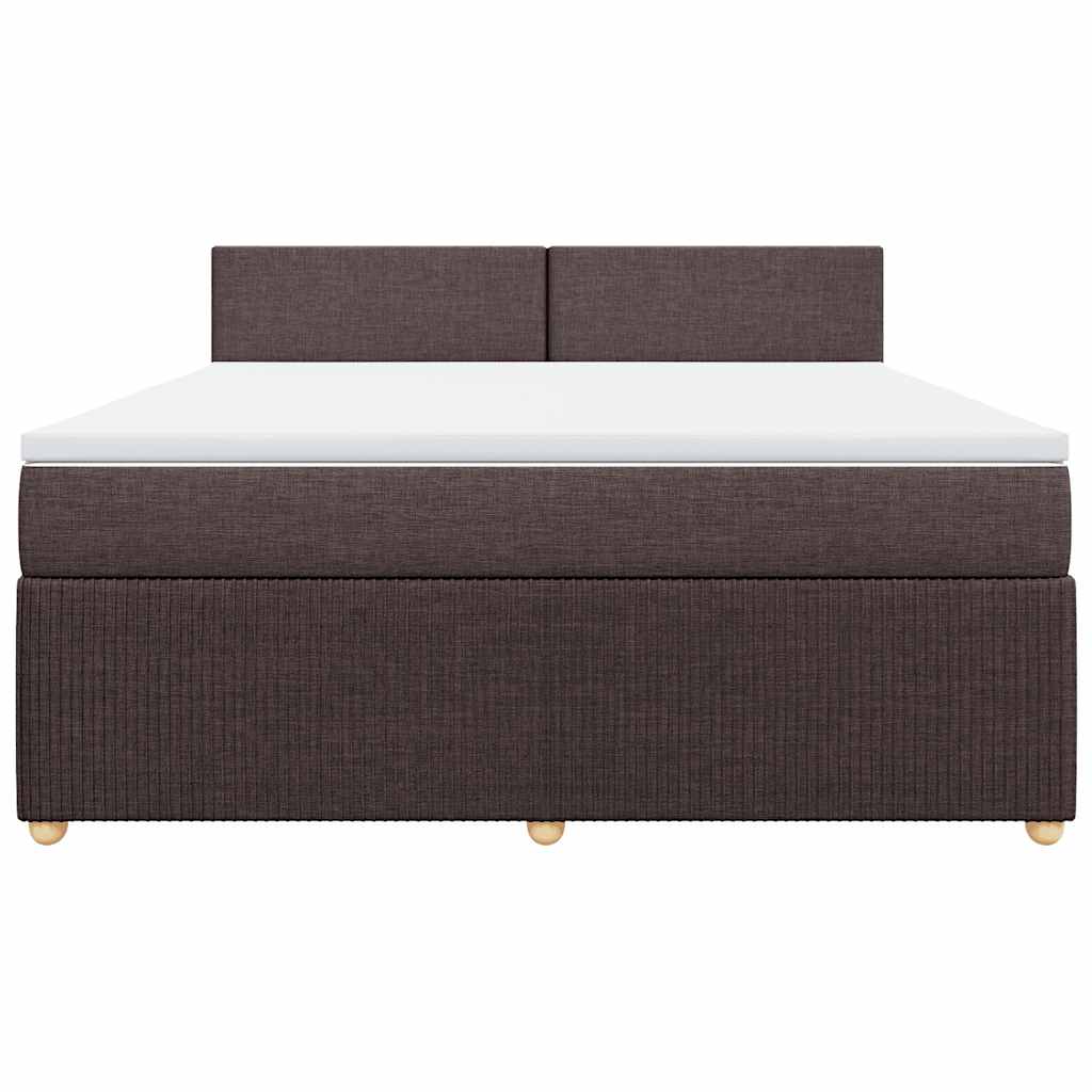 Giroletto a Molle con Materasso Marrone Scuro 180x200cm Tessuto | homemem39