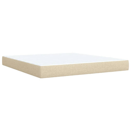 Giroletto a Molle con Materasso Crema 180x200 cm in Tessuto | homemem39