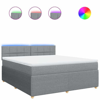 Giroletto a Molle con Materasso Grigio Chiaro180x200 cm Tessuto - homemem39