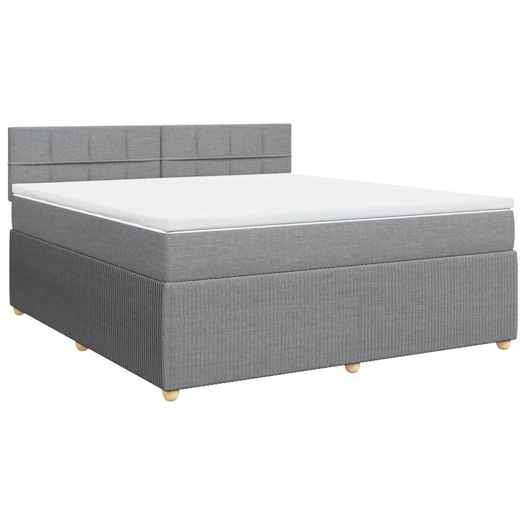 Giroletto a Molle con Materasso Grigio Chiaro180x200 cm Tessuto