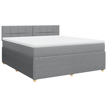 Giroletto a Molle con Materasso Grigio Chiaro180x200 cm Tessuto