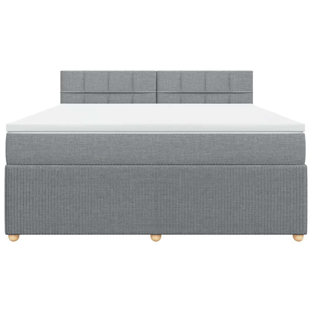 Giroletto a Molle con Materasso Grigio Chiaro180x200 cm Tessuto
