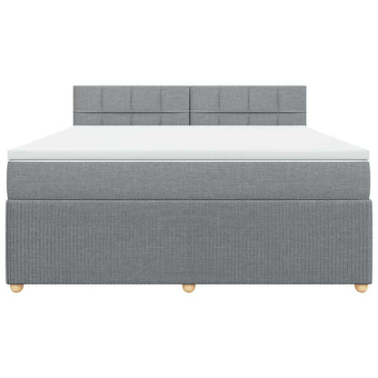 Giroletto a Molle con Materasso Grigio Chiaro180x200 cm Tessuto