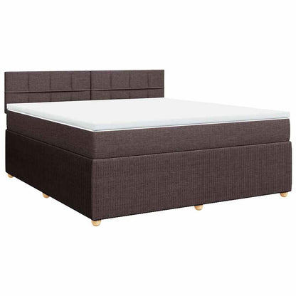 Giroletto a Molle con Materasso Marrone Scuro 180x200cm Tessuto