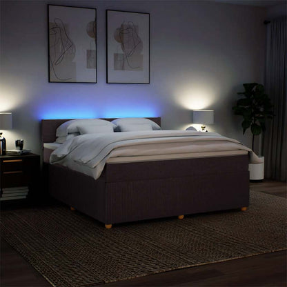 Giroletto a Molle con Materasso Marrone Scuro 180x200cm Tessuto | homemem39