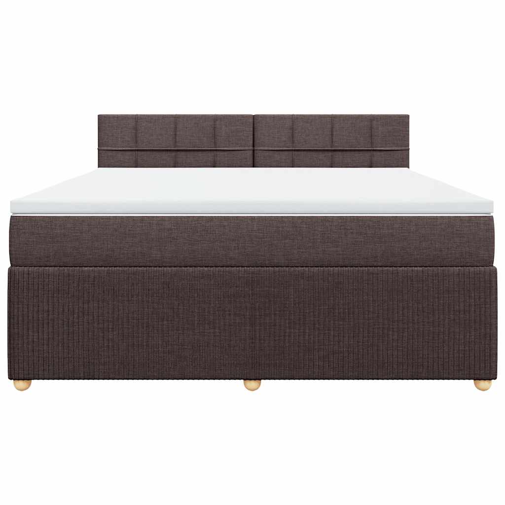 Giroletto a Molle con Materasso Marrone Scuro 180x200cm Tessuto | homemem39