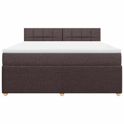 Giroletto a Molle con Materasso Marrone Scuro 180x200cm Tessuto | homemem39
