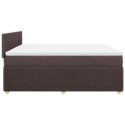 Giroletto a Molle con Materasso Marrone Scuro 180x200cm Tessuto | homemem39