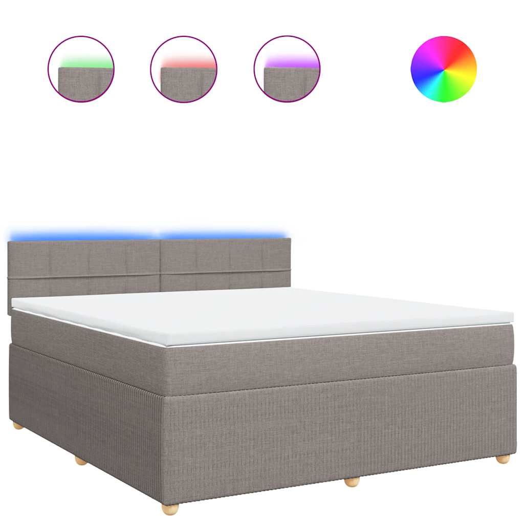 Giroletto a Molle con Materasso Tortora 180x200 cm in Tessuto | homemem39