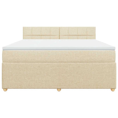 Giroletto a Molle con Materasso Crema 180x200 cm in Tessuto | homemem39