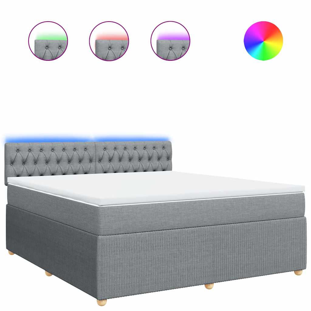 Giroletto a Molle con Materasso Grigio Chiaro180x200 cm Tessuto - homemem39