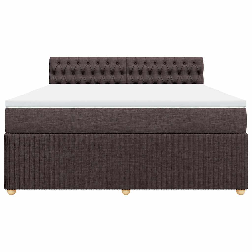 Giroletto a Molle con Materasso Marrone Scuro 180x200cm Tessuto | homemem39