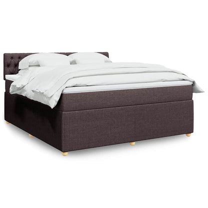 Giroletto a Molle con Materasso Marrone Scuro 180x200cm Tessuto | homemem39