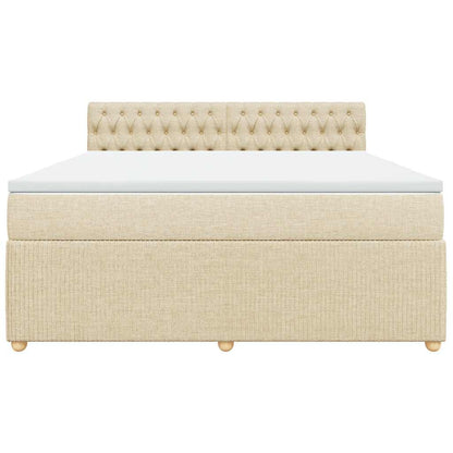 Giroletto a Molle con Materasso Crema 180x200 cm in Tessuto | homemem39