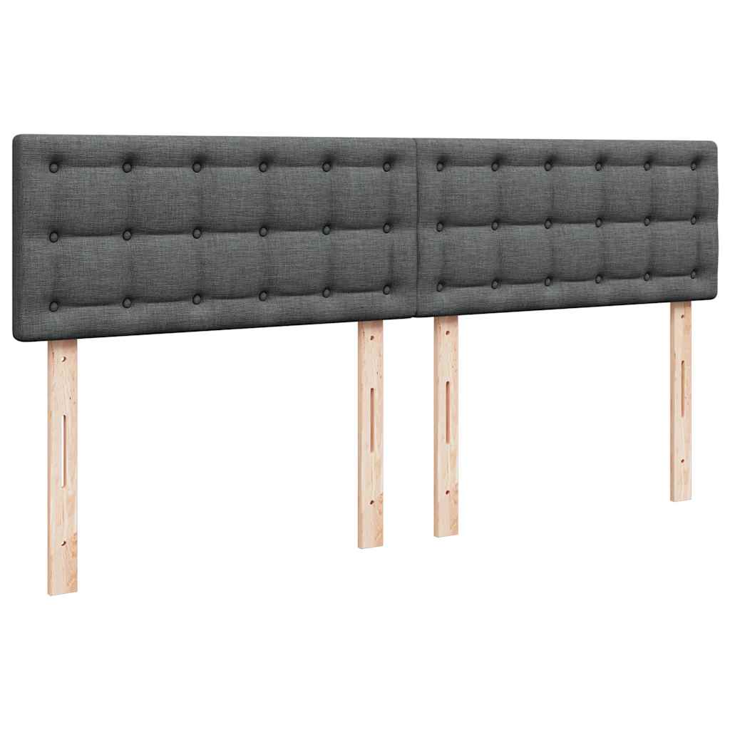 Giroletto a Molle con Materasso Grigio Scuro 180x200 cm Tessuto