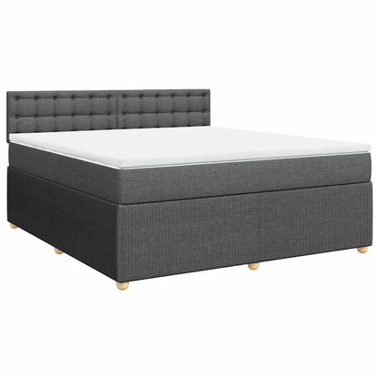 Giroletto a Molle con Materasso Grigio Scuro 180x200 cm Tessuto