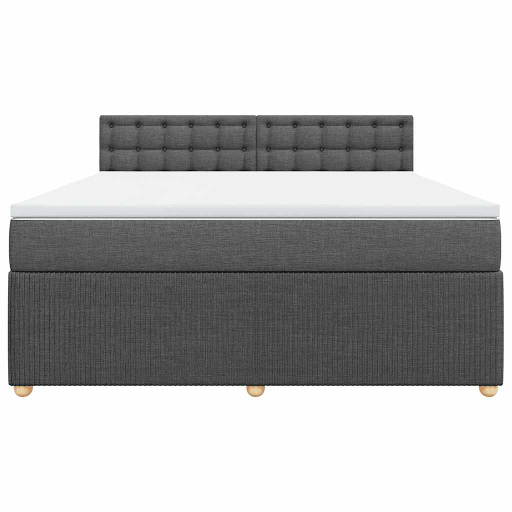 Giroletto a Molle con Materasso Grigio Scuro 180x200 cm Tessuto
