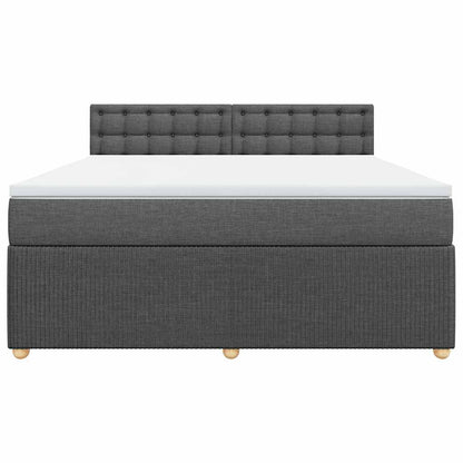Giroletto a Molle con Materasso Grigio Scuro 180x200 cm Tessuto