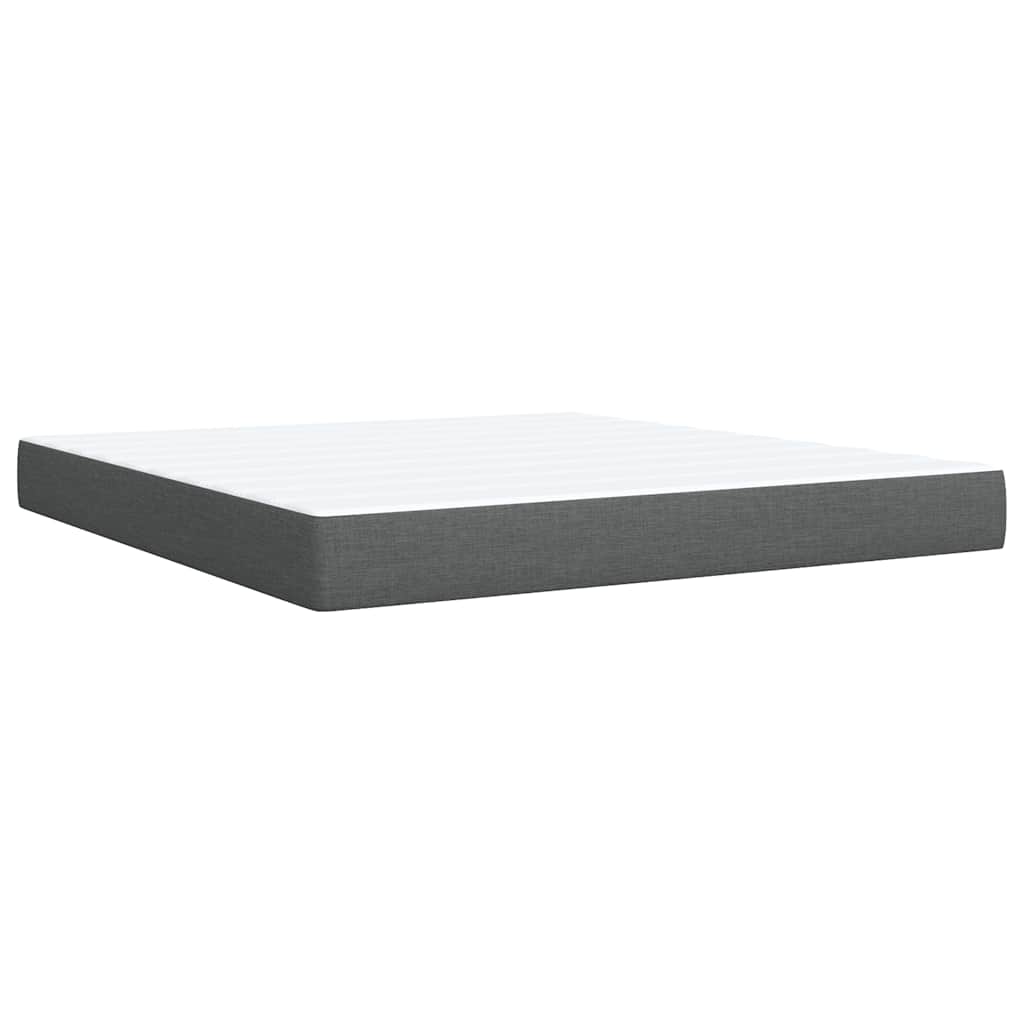 Giroletto a Molle con Materasso Grigio Scuro 180x200 cm Tessuto