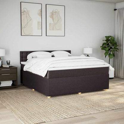 Giroletto a Molle con Materasso Marrone Scuro 180x200cm Tessuto
