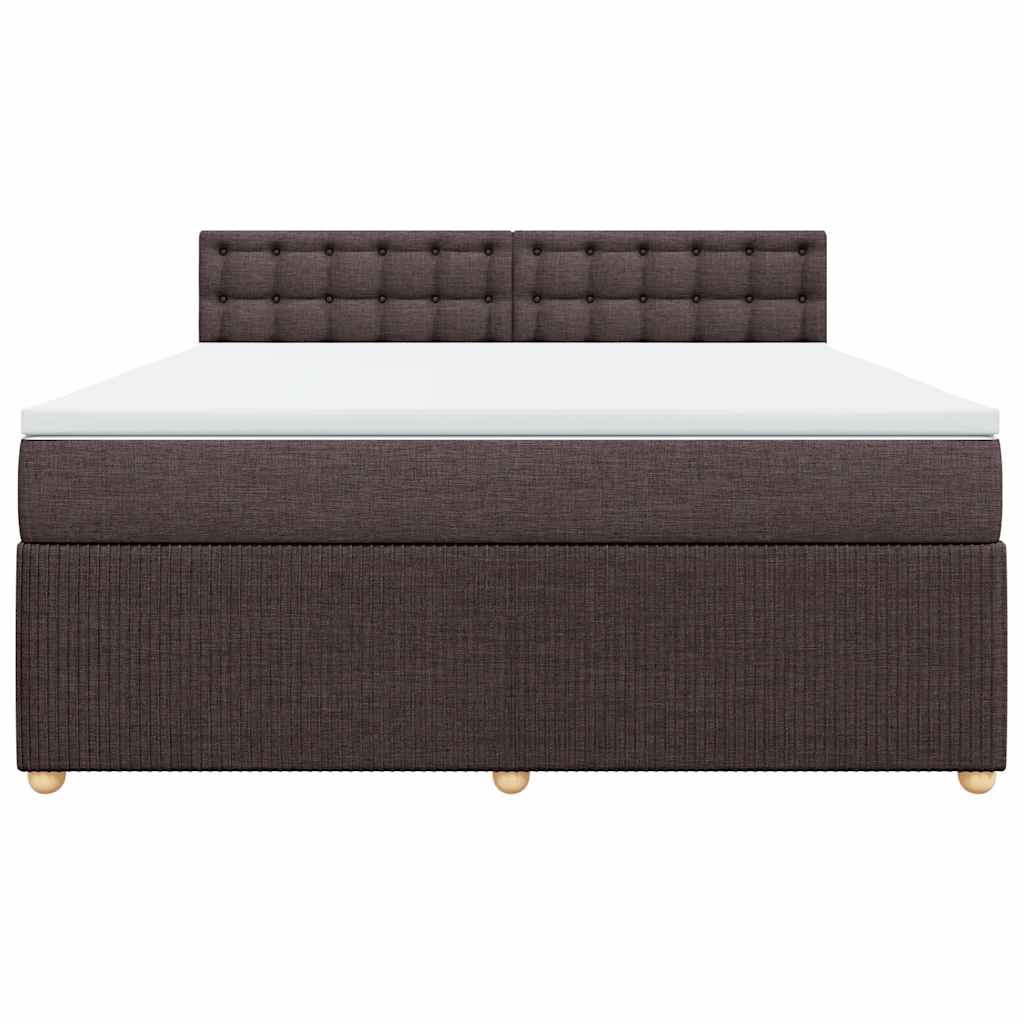 Giroletto a Molle con Materasso Marrone Scuro 180x200cm Tessuto
