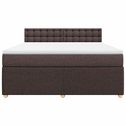 Giroletto a Molle con Materasso Marrone Scuro 180x200cm Tessuto