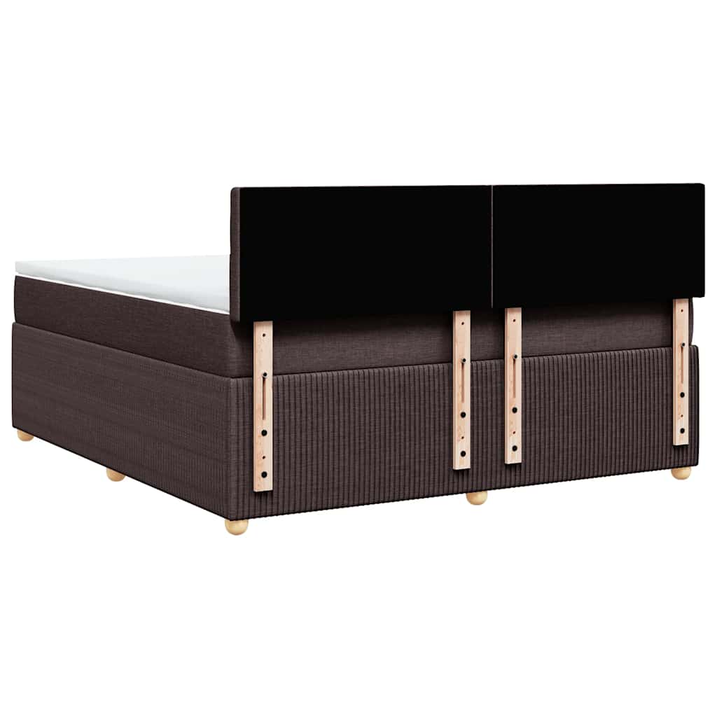 Giroletto a Molle con Materasso Marrone Scuro 180x200cm Tessuto
