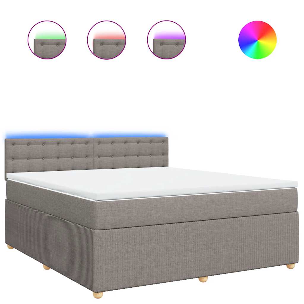 Giroletto a Molle con Materasso Tortora 180x200 cm in Tessuto | homemem39